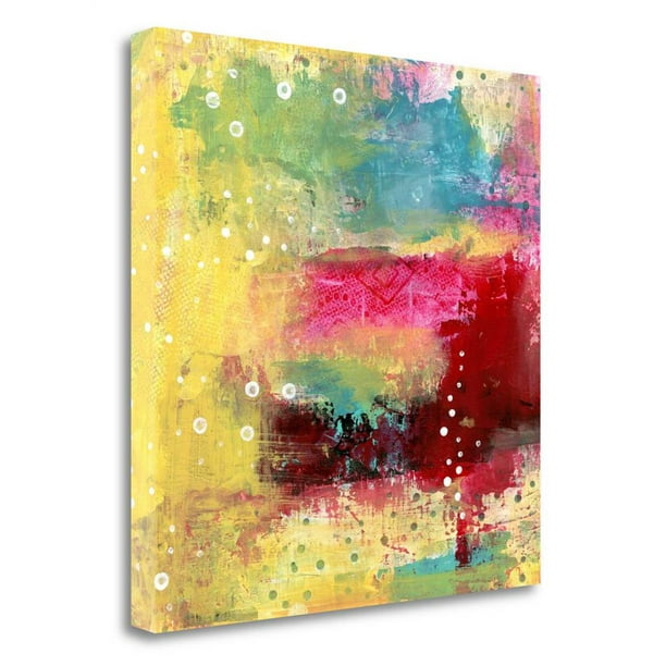 Sarah Ogren Yellow Flowers Abstract Gallery Wrapped Canvas 16X24 Sarah Ogren Yellow Flowers Abstract Gallery Wrapped Canvas 16X24